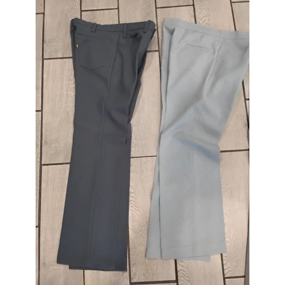Vintage Levis Action Slacks Sta-Prest Mens Grey Blue Dress Pants 36x32 Lot